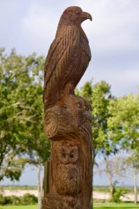 Bird carved out of wood