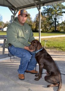 Danny McWilliams with a dog