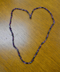 Necklace in the shape of a heart