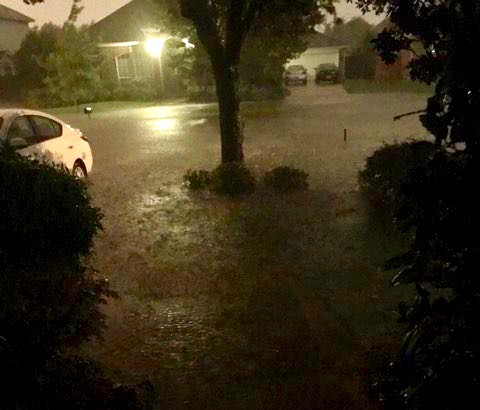 James Kingsmill's flooded driveway