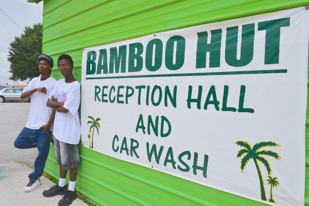 Two guys at reception hall