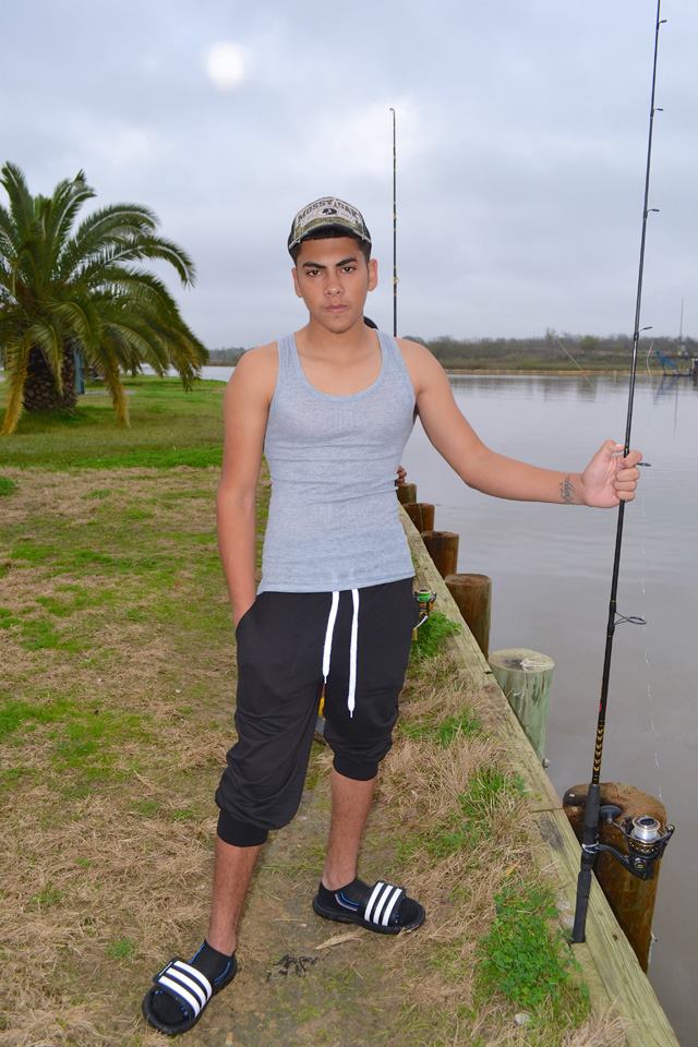 Student out fishing