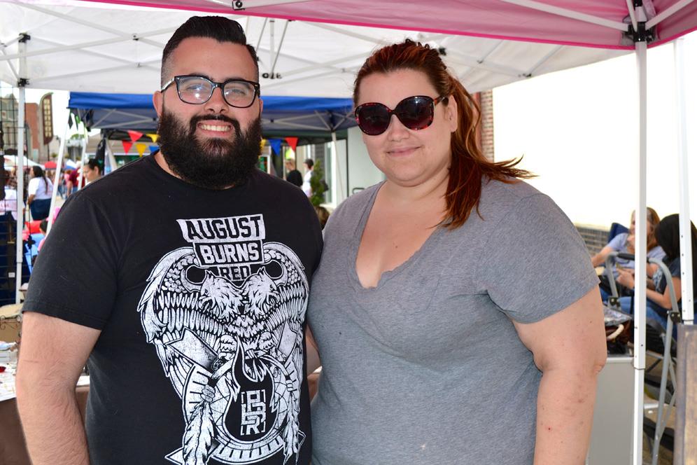 Married couple at a booth