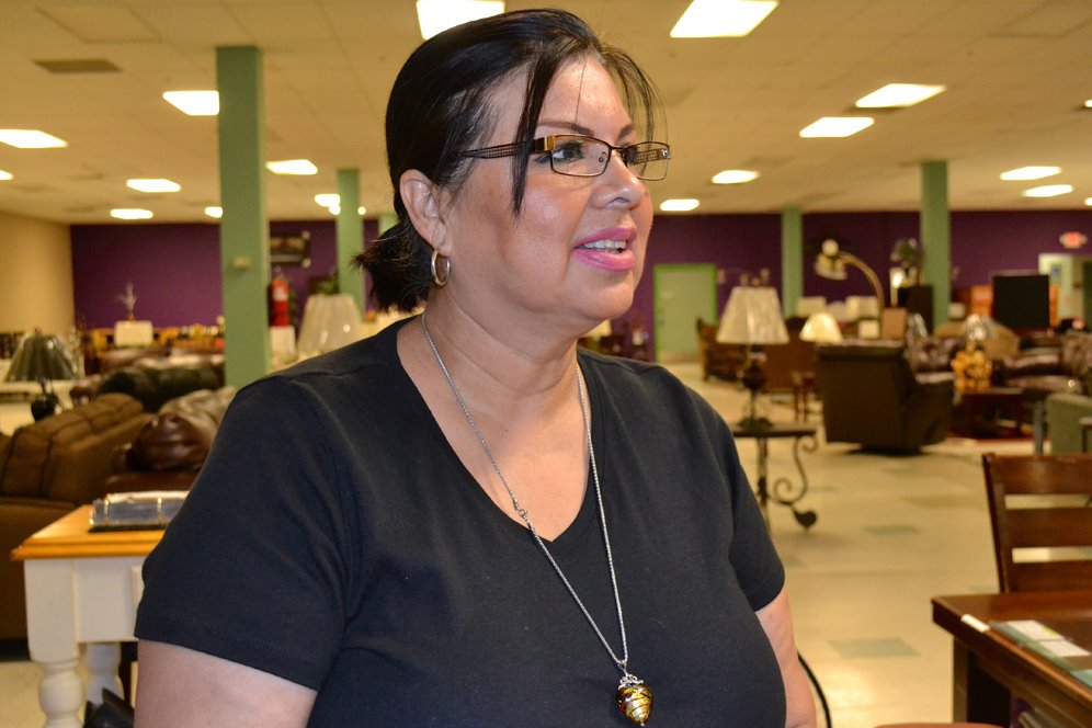 Woman in furniture store