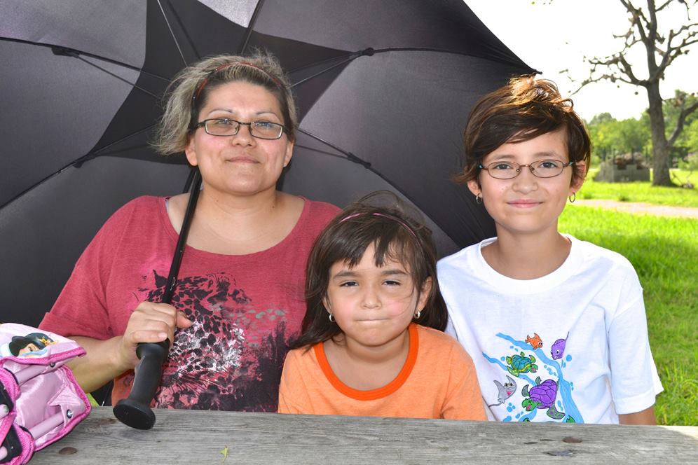 Mom with two daughters