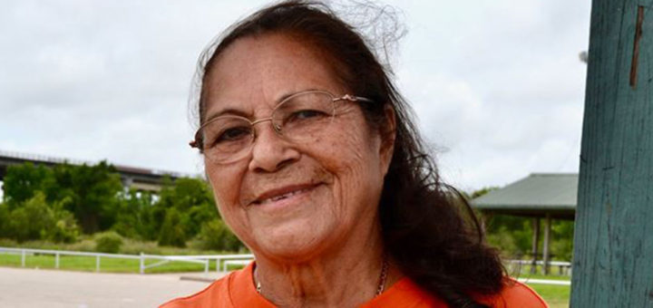 Hilda Mijangos smiles at park