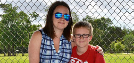 Kim Myers with her son, Bobby