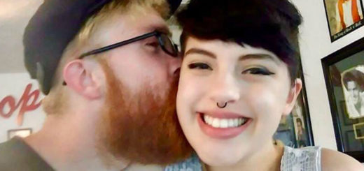 Louis Gnagy kissing his wife