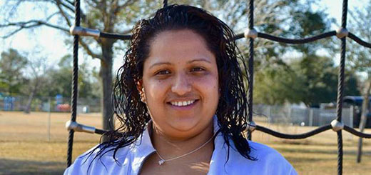 Close up photo of Perla Aguillon at the park