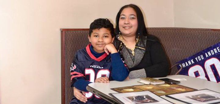 Samantha and Oscar Payton sitting in coffee shop
