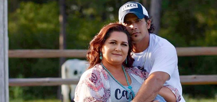 Angela Franco sitting with her husband, John Gomez