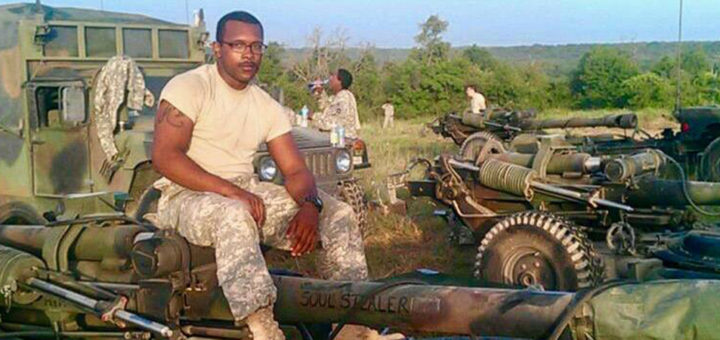 Dorion Nora serving with the Army National Guard