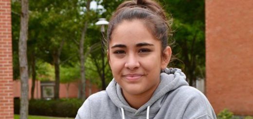 Erika Sepulveda sits at a bench