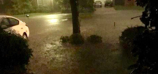 James Kingsmill's flooded driveway