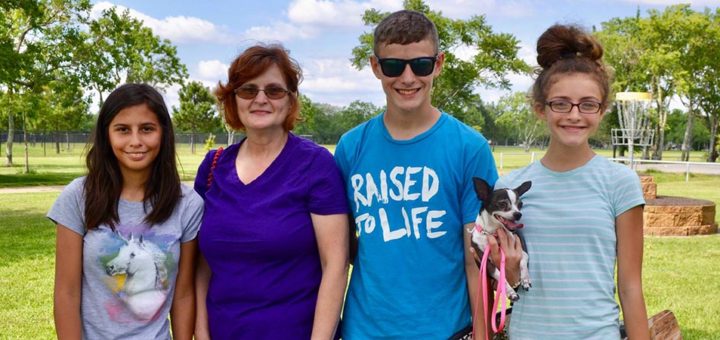 Kathy Sickle with several family members at the park