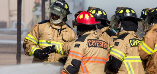 Kenneth Clark with his fire crew at work