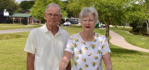 Linda and George Siple walking at the park