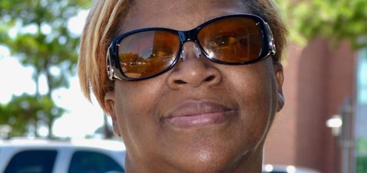 Lynnette Hulett wearing dark glasses