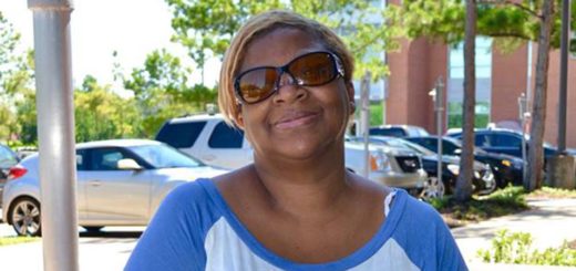 Lynnette Hulett sits on Lee College campus