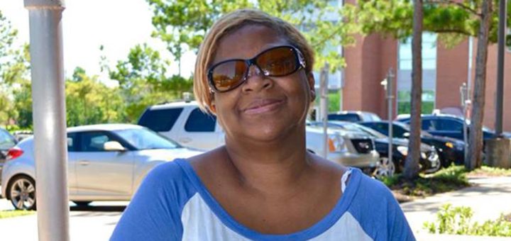 Lynnette Hulett sits on Lee College campus
