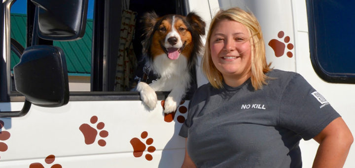 Megan Swaney with her pet dog