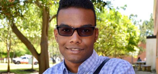 Obed Chattergoon sitting at Lee College