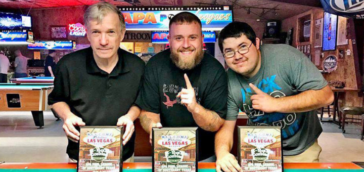 Tom Shelby and friends at pool tournament in Las Vegas