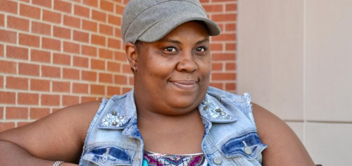 Tria Hodge waits for class to start at Lee College