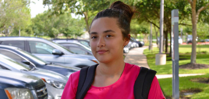 Allison Vazquez on Lee College campus