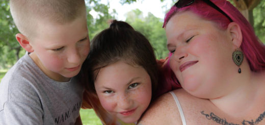 April Dobberstein with her two children