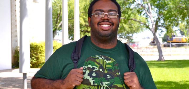 Bruce Avery outside library