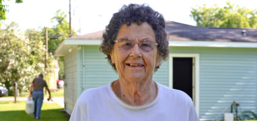 Evelyn Wotipka in her back yard