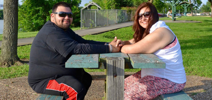 Gilbert and Alexia hold hands