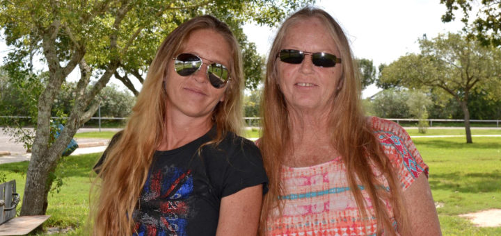 Jannell and Jean sitting at the park