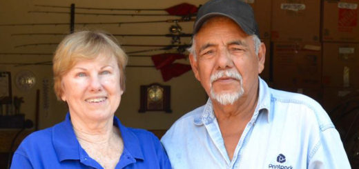 Janelle Grissom and Andrew Diaz in their garage