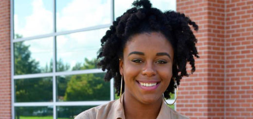 Lorina Semien sits on Lee College campus