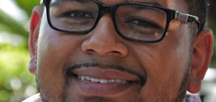 Marc Morris sits outside