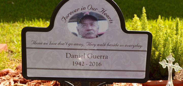 Sign in yard about Daniel Guerra