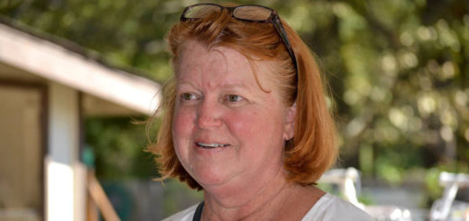 Barb Wooster at garage sale