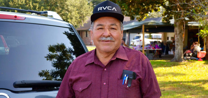 Baudlio Salazar at a garage sale