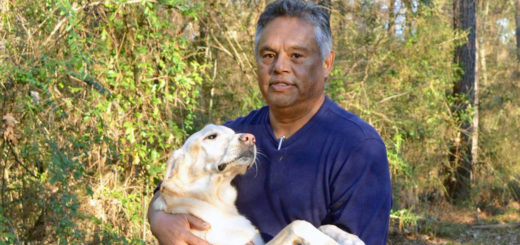 Carmen Lopez with his dog at the park