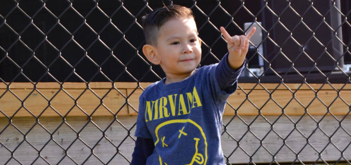 Cecilia Garcia's son wears a Nirvana shirt