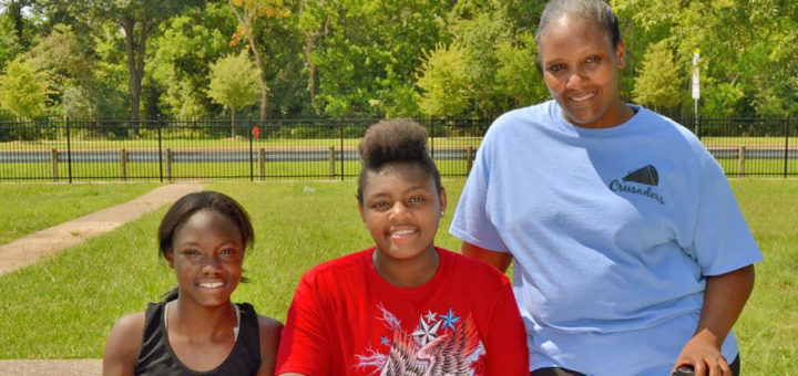 Mother with two daughters