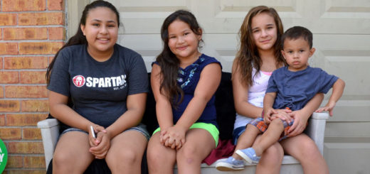 Cousins at garage sale