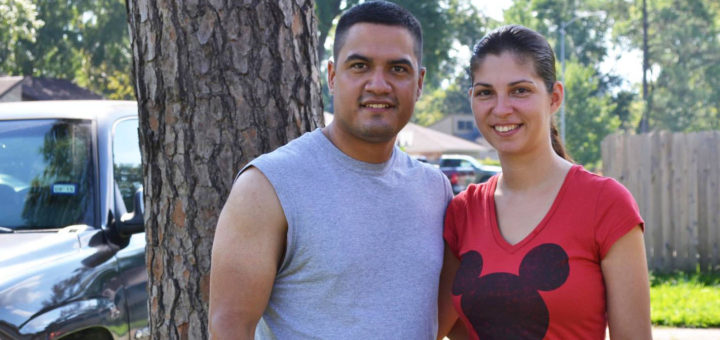 Cynthia and Israel Razo in their yard