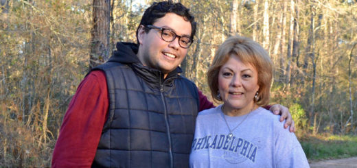 Daylan Santos with his mother at the park
