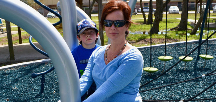 Mom and son at playground