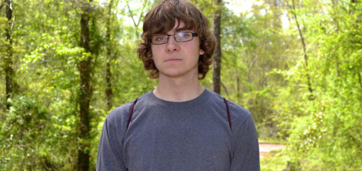 High school student at park