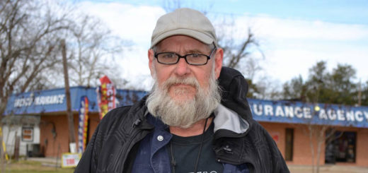 Greg Haney walking the streets