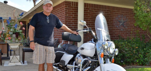 Harold Jackson with his motorcycle